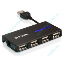 Карманный USB 2.0 концентратор D-Link DUB-104 в Шатуре, USB хаб DLink DUB104 (Шатура)