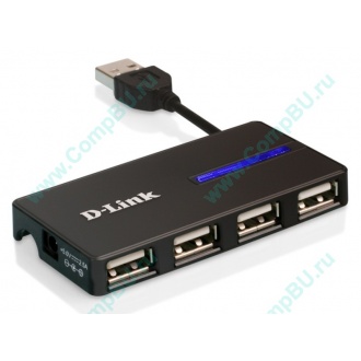 Карманный USB 2.0 концентратор D-Link DUB-104 в Шатуре, USB хаб DLink DUB104 (Шатура)