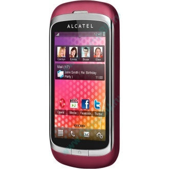 Красно-розовый телефон Alcatel One Touch 818 (Шатура)